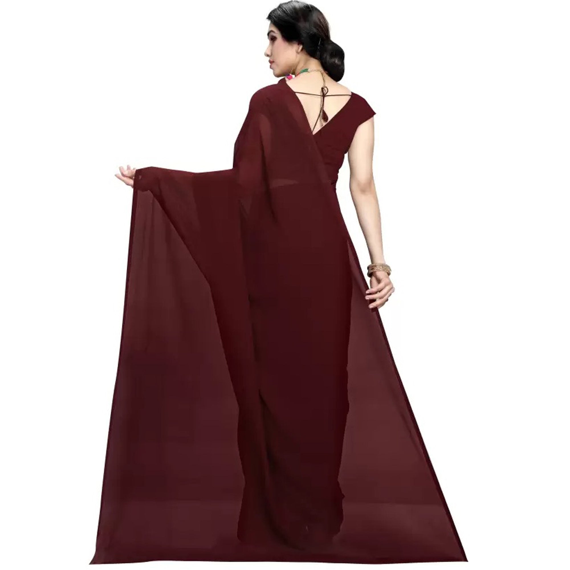 Stitched Luxury Chiffon Saree