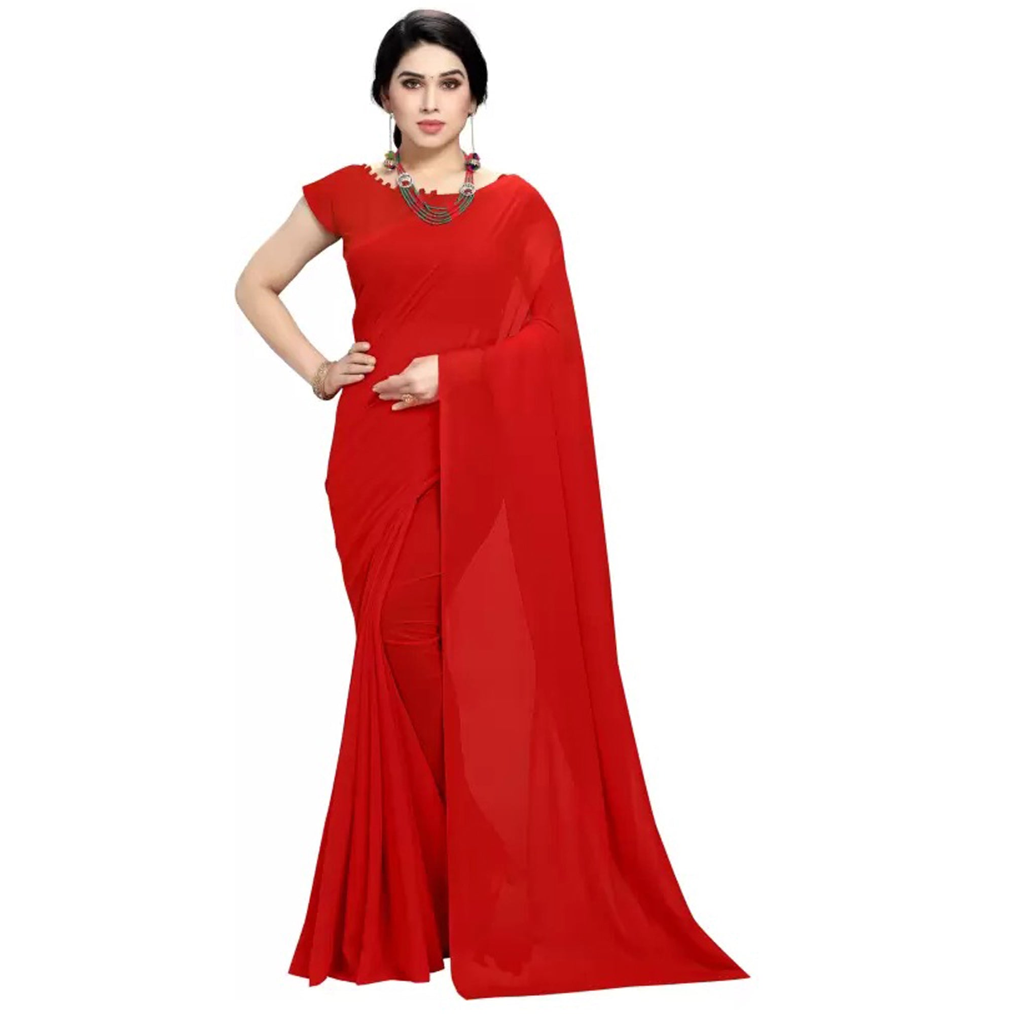 Stitched Luxury Chiffon Saree