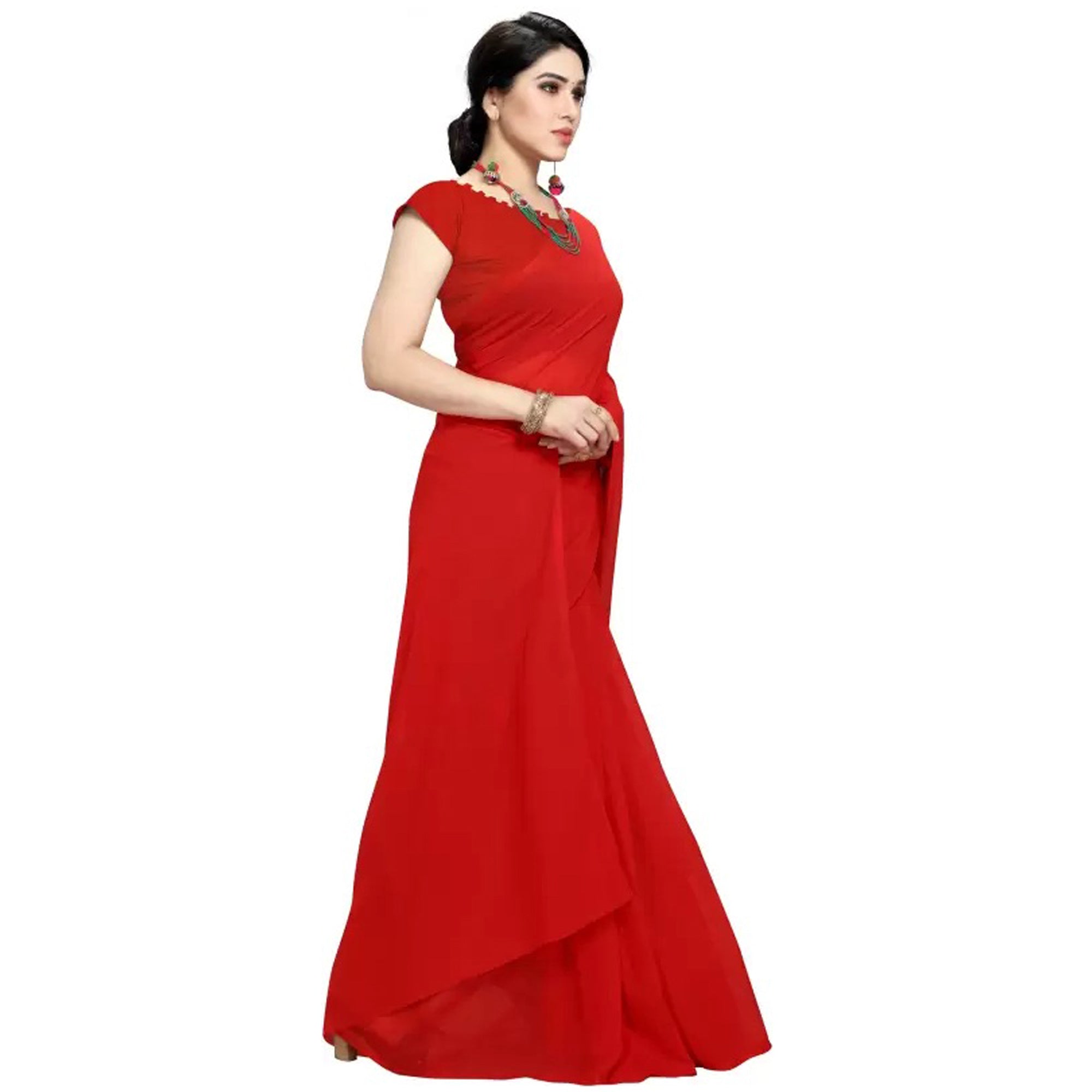 Stitched Luxury Chiffon Saree