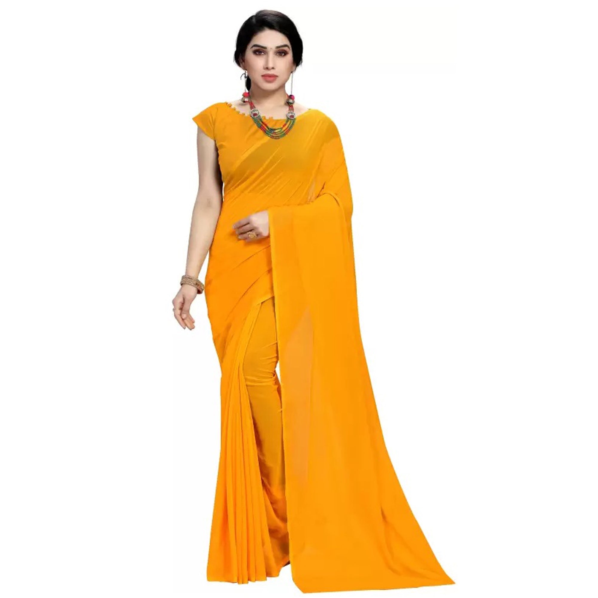 Stitched Luxury Chiffon Saree