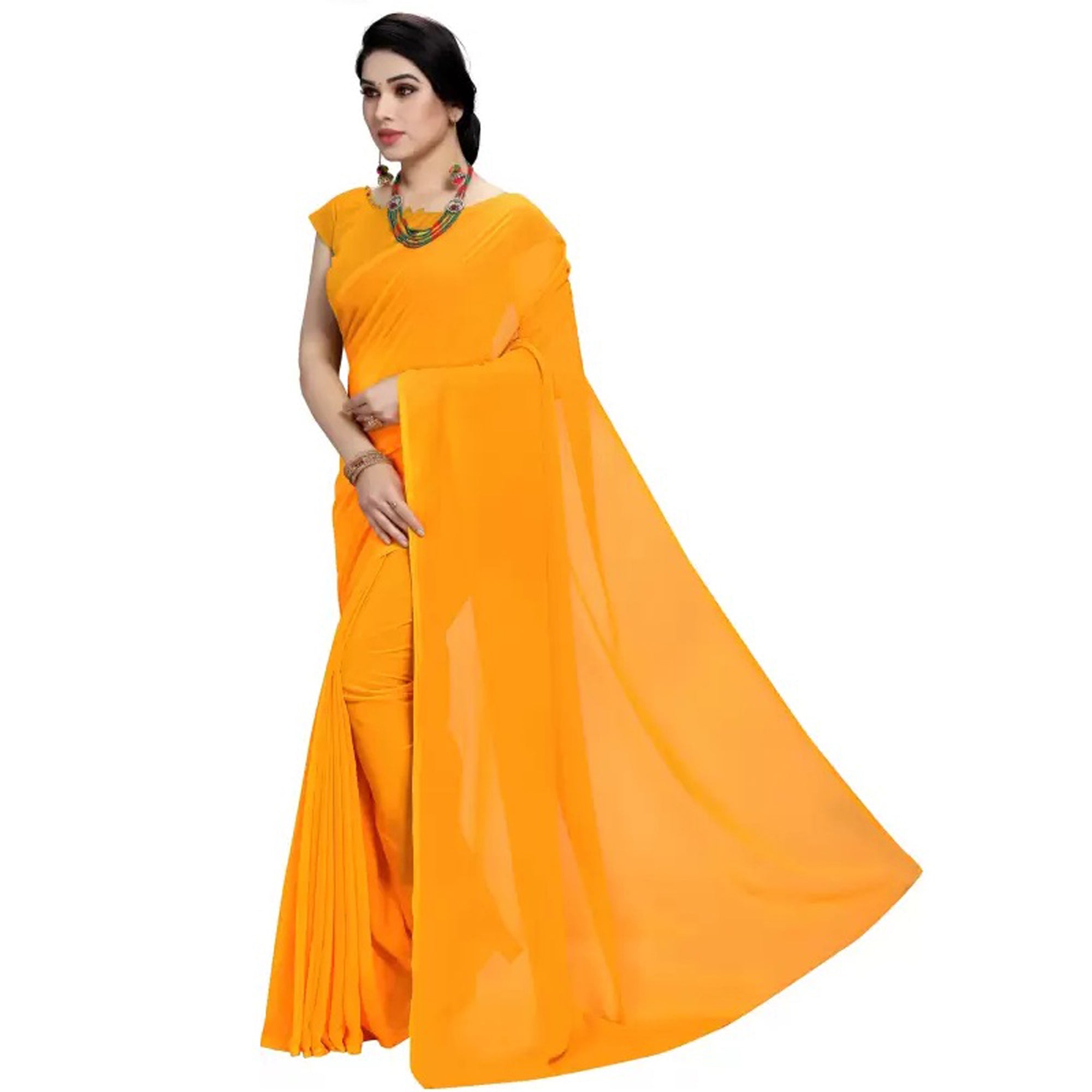 Stitched Luxury Chiffon Saree