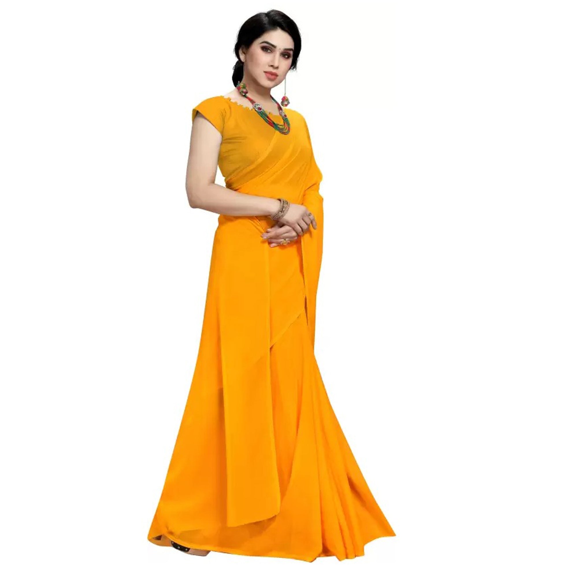 Stitched Luxury Chiffon Saree